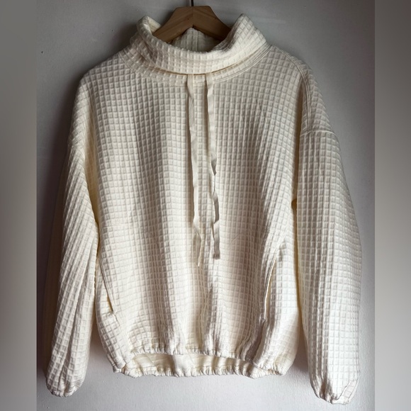 NWOT Max Studio Cream Funnel Neck Sweatshirt, XS - Picture 1 of 6